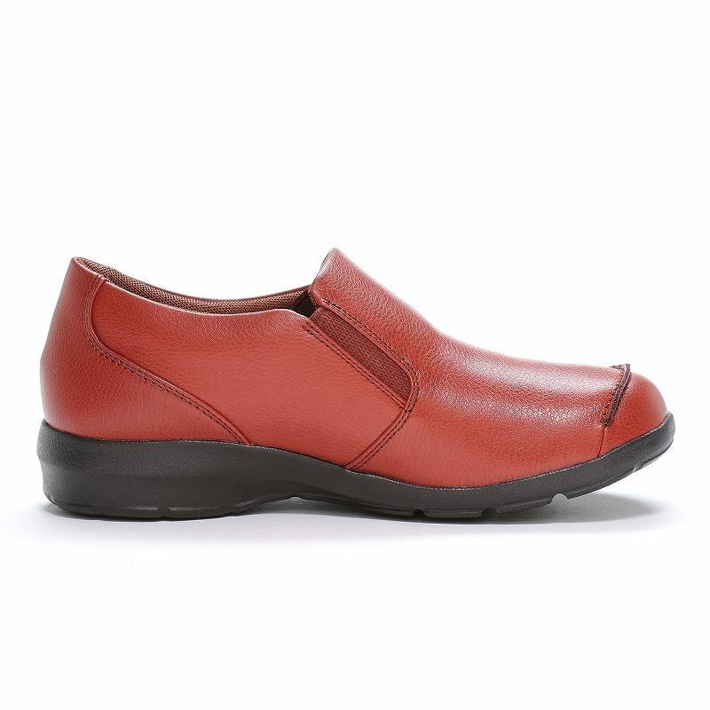  sale 22.5cm Eve EVE 329 red light weight soft 4E moon Star ivu woman lady's fastener attaching walking shoes slip-on shoes 