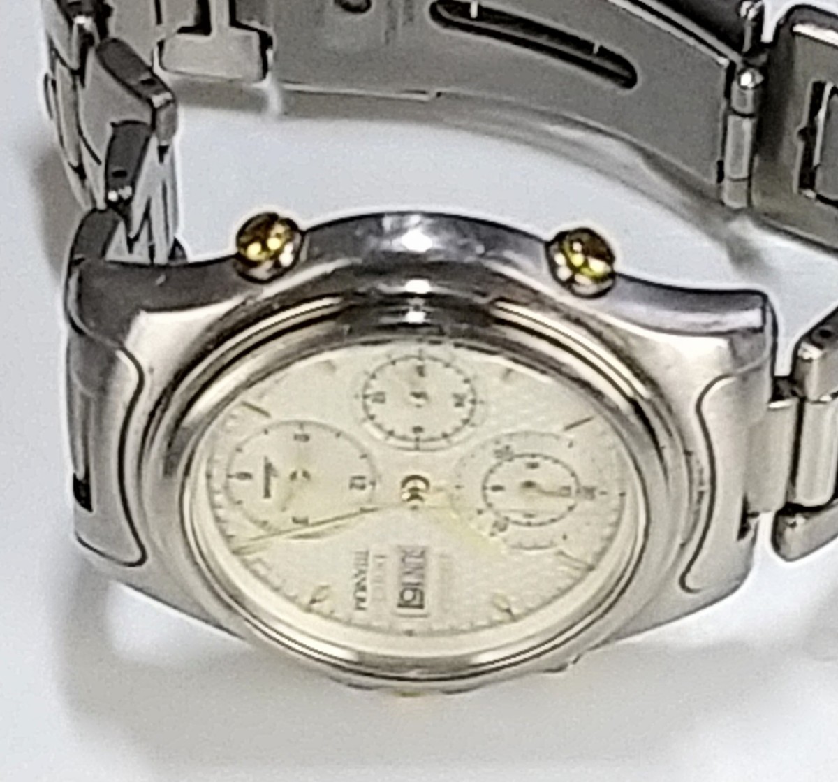訳あり 腕時計 SEIKO Dolce TITANIUM 7T39-6A10 10BAR シルバー盤 純正バンド 電池交換済_画像3