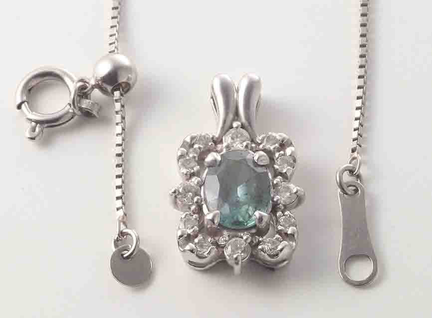 * alexandrite 0.54ct+ dia total 0.16ct. Pt900 made 44.5cm necklace /IP-6555