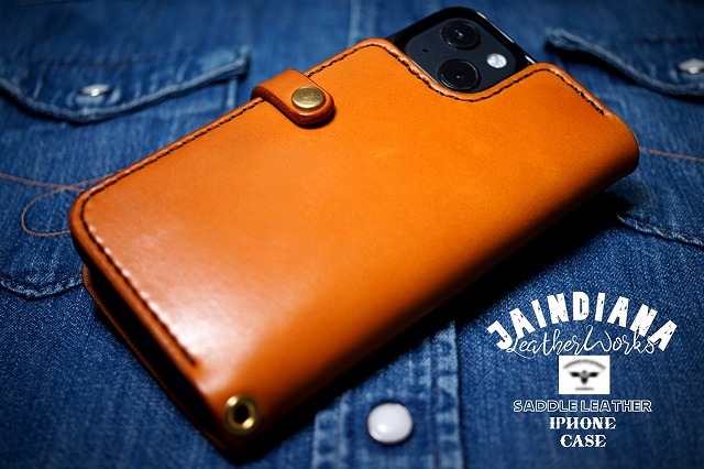 iPhone15ケース 手縫い サドルレザー ナチュラル (iPhone15pro iPhone15ケース 手縫い サドルレザー ナチュラル (iPhone15pro