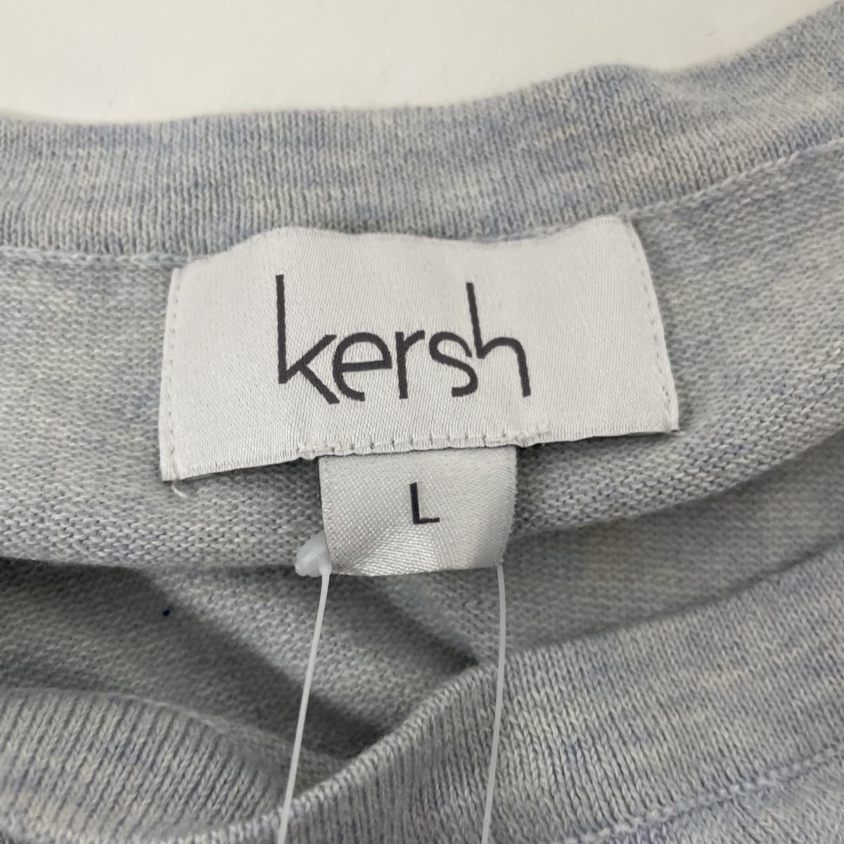 新品■kersh レディース 長袖セーター L ブルー ボーダー 長袖カットソー さらっと1枚で着用♪_画像6