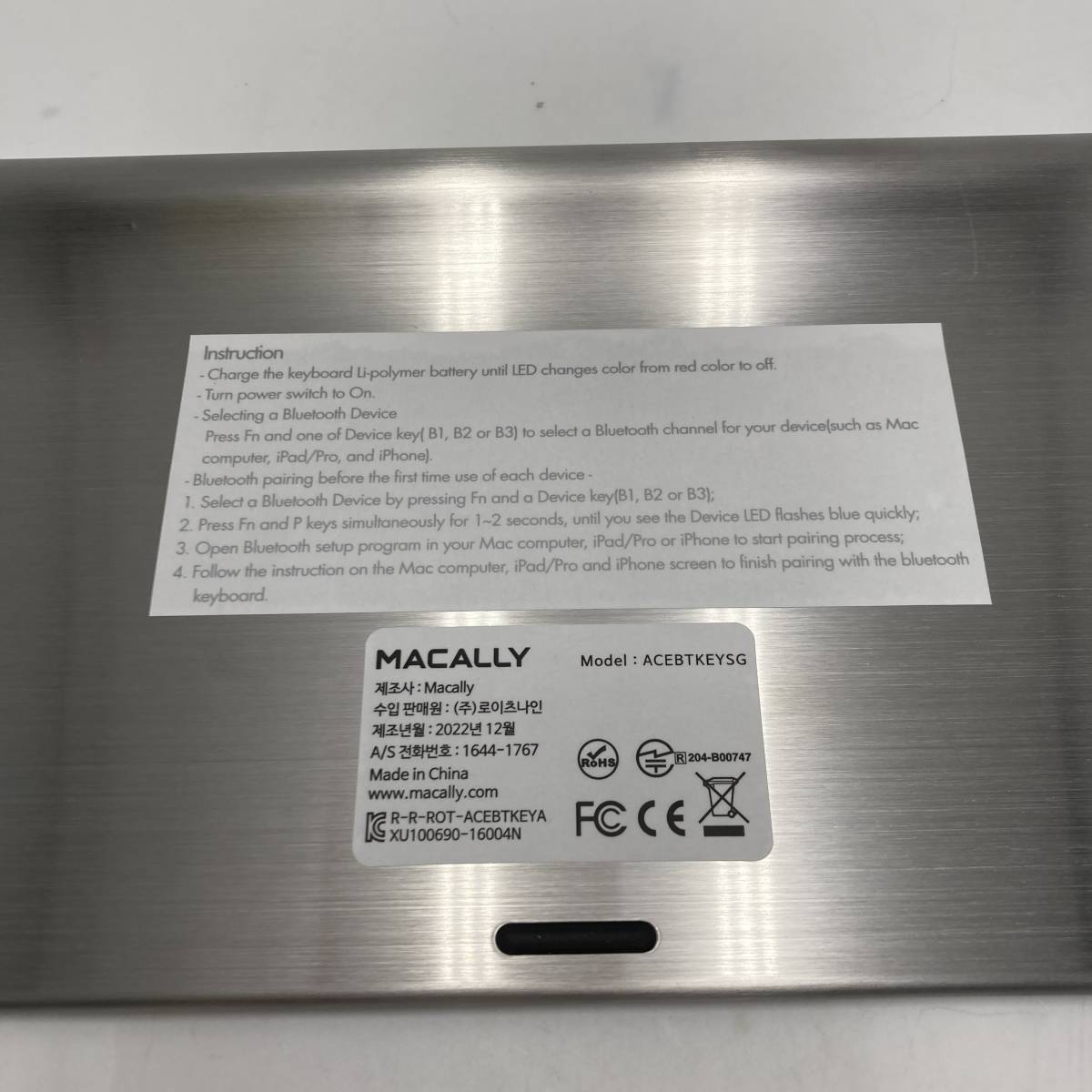 【通電確認済】Macally ワイヤレス Bluetooth キーボード Mac対応 /Y12303-B2_画像7