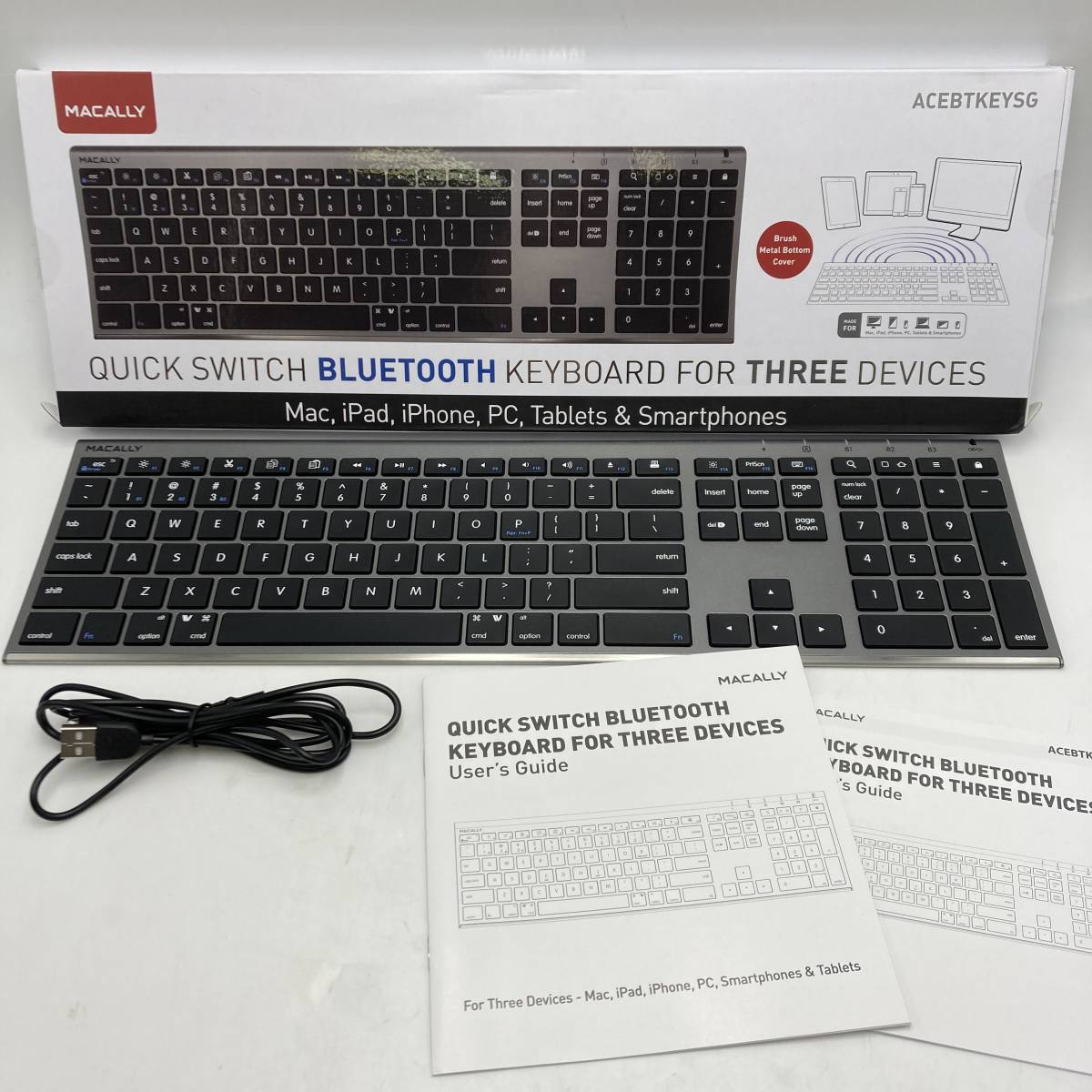 【通電確認済】Macally ワイヤレス Bluetooth キーボード Mac対応 /Y12303-B2_画像1