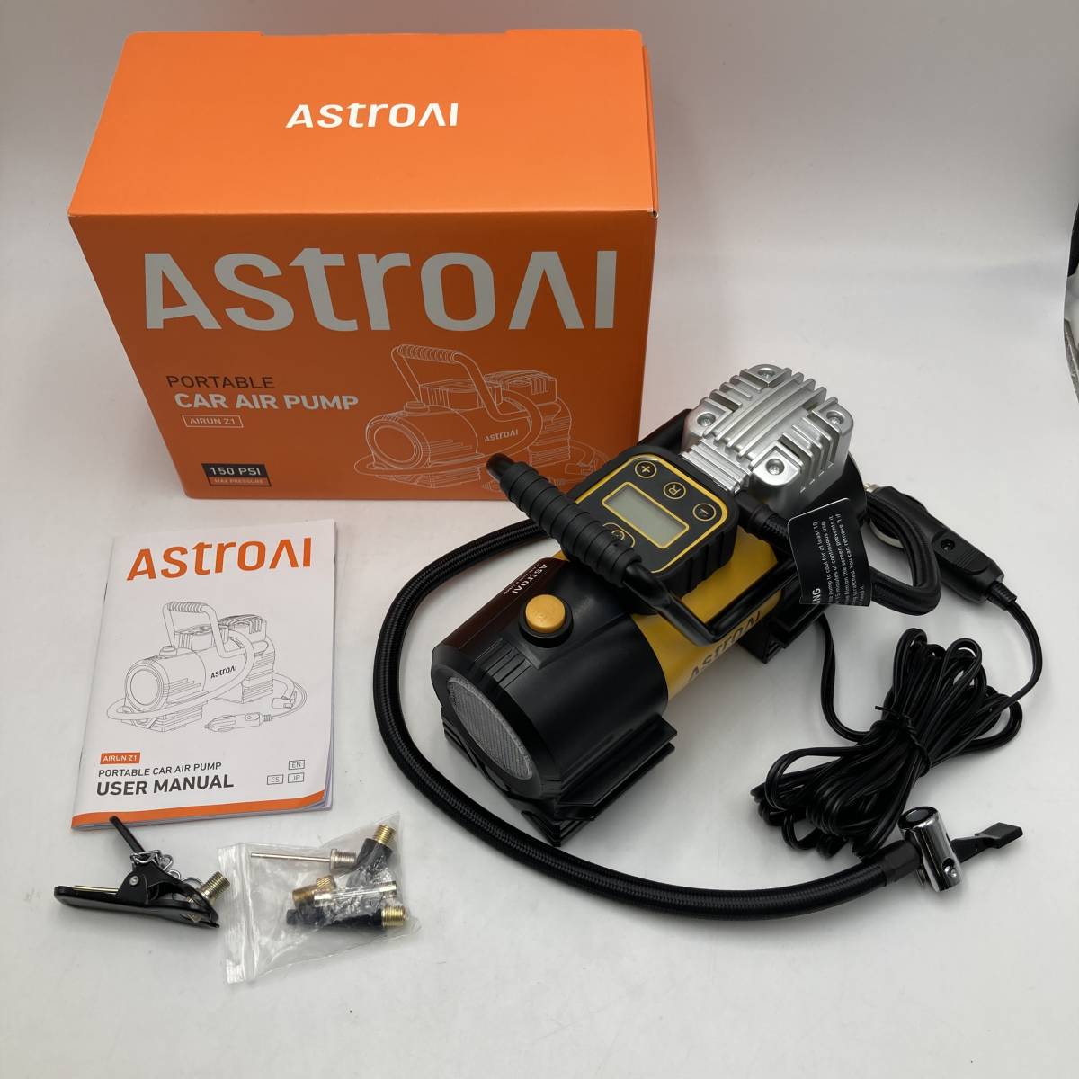 【通電確認済】AstroAI AIRUN Z1 電動エアーコンプレッサー 車電動空気入れ 小型 DC12V シガーソケット/Y12344-N2_画像1