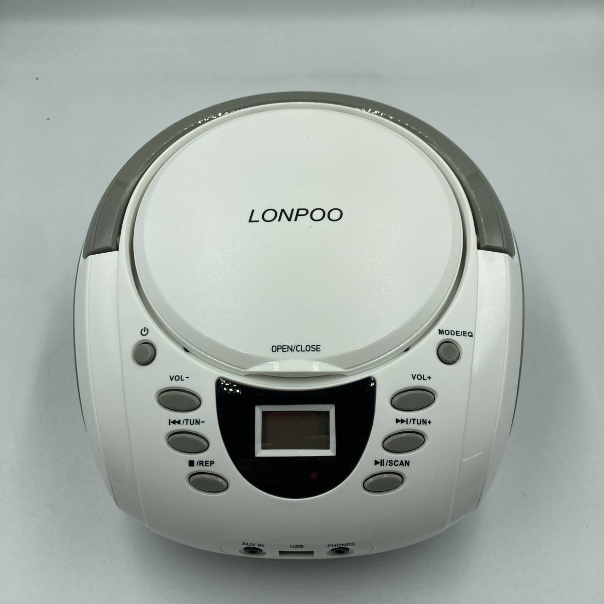 【通電確認済】LONPOO ステレオ cd プレーヤー CDプレーヤー　bluetooth FMラジオ ブルートゥース USB/AUX入力 PSE認証済/Y12392-D3_画像3