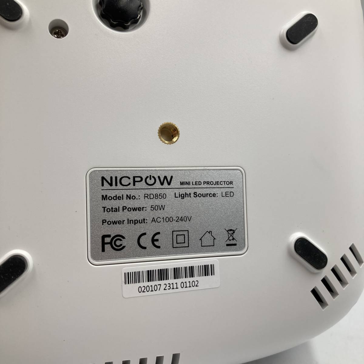【通電確認済】NICPOW ホームプロジェクター RD850 LEDライト スクリーン付/Y12883-W3_画像7