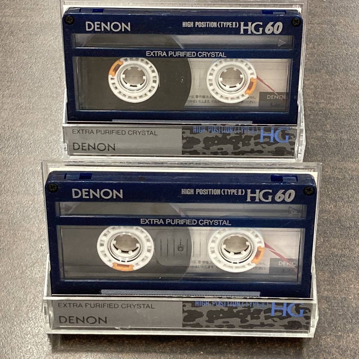 0764T DENON HG 60分 ハイポジ 2本 カセットテープ/Two DENON 60 Type II High Position Audio Cassette_画像1