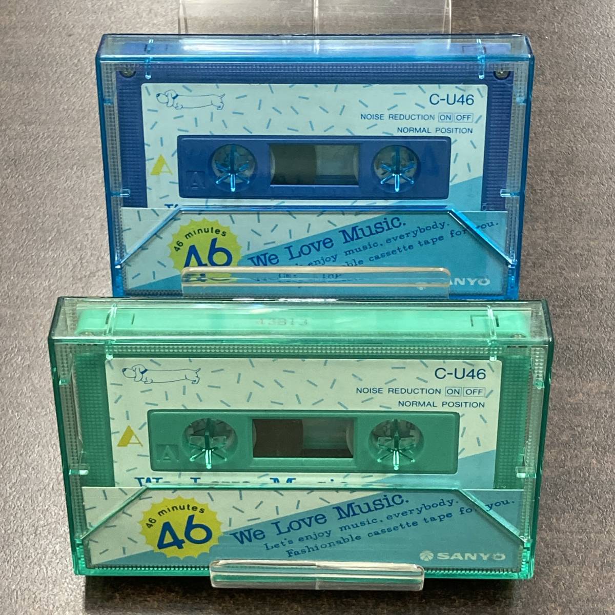 0775T サンヨー C-U 46分 ノーマル 2本 カセットテープ/Two SANYO 46 Type I Normal Position Audio Cassette_画像3