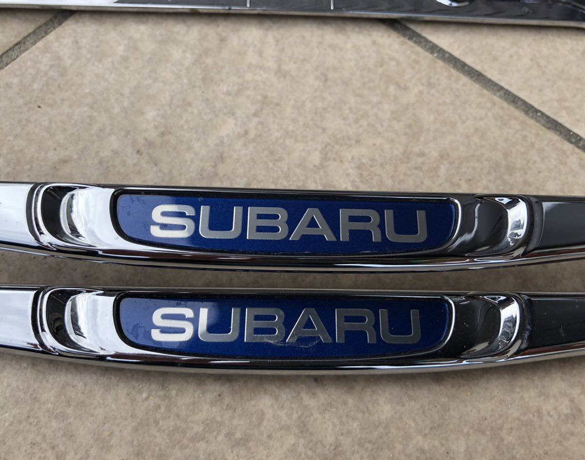 【SUBARU】スバル 純正 メッキ ナンバーフレーム 前後２枚セット_画像1