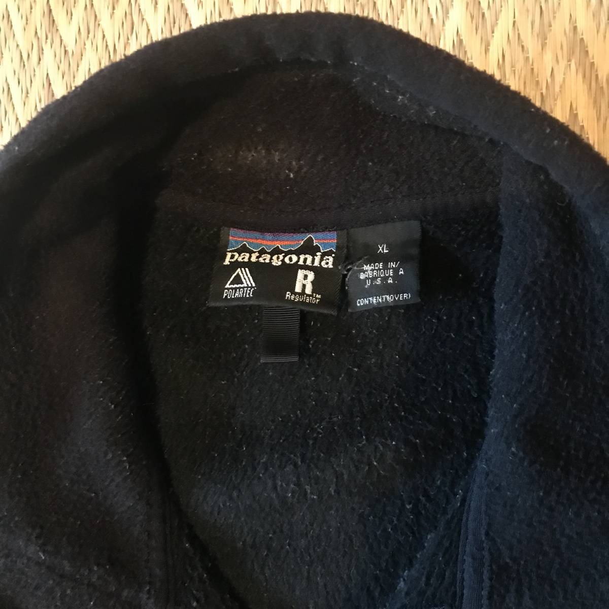 USA製　patagonia パタゴニア　黒色フリースXL 古着ヴィンテージ /アウトドア西海岸カリフォルニアキャンプ70's80'sネイティブ_画像8