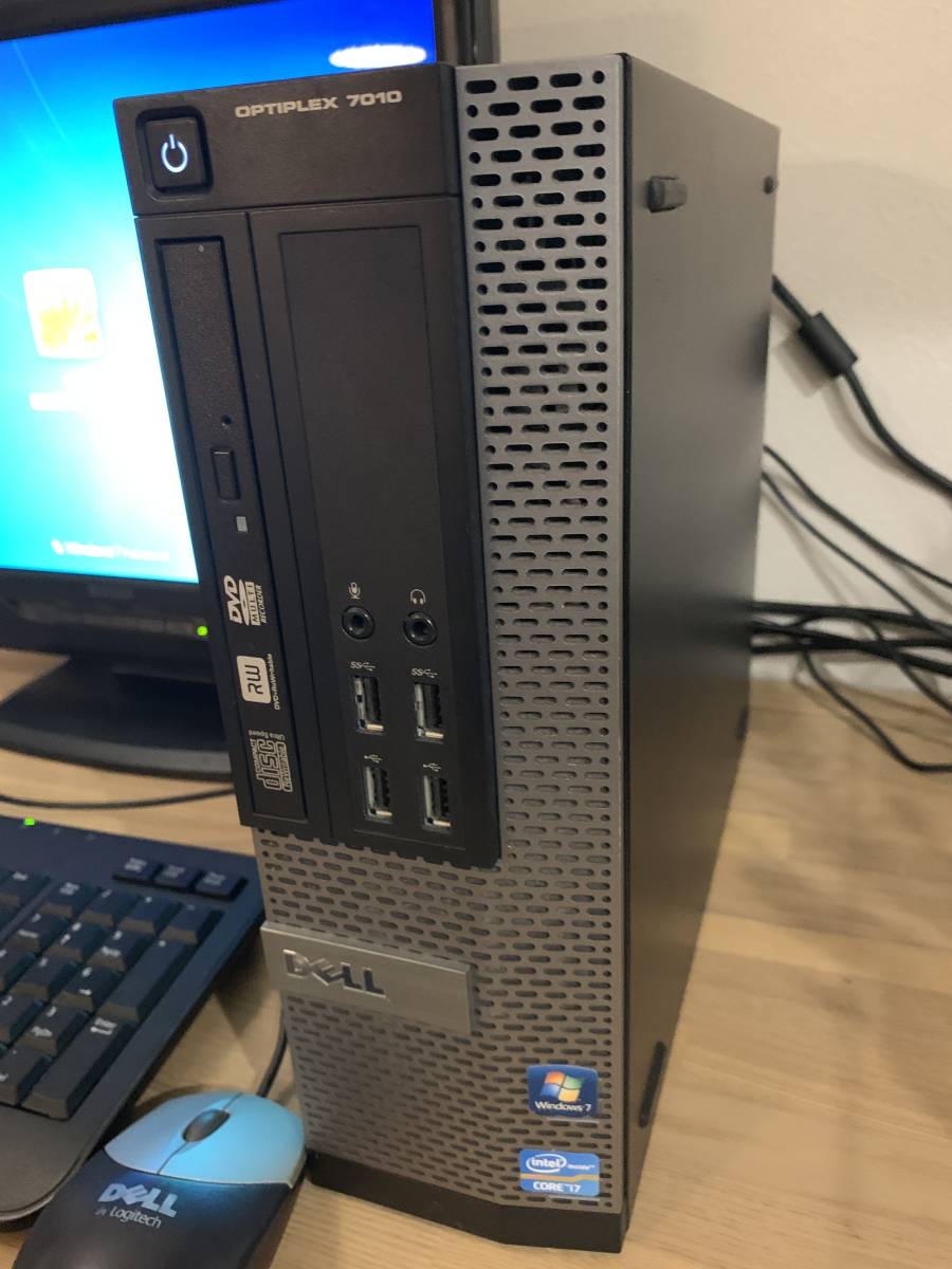 Optiplex 7010 DELL ホーム コンピュータ、キーボード、マウス、スピーカ、モニター付き、Win7key キー付き　パスワード無_画像2