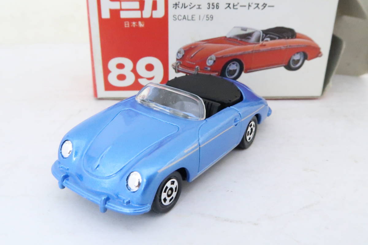 イケダ特注 トミカ 89 PORSCHE 356 SPEEDSTER ポルシェ スピードスター 青メタ 箱付 日本製 TOMICA サレ_画像1