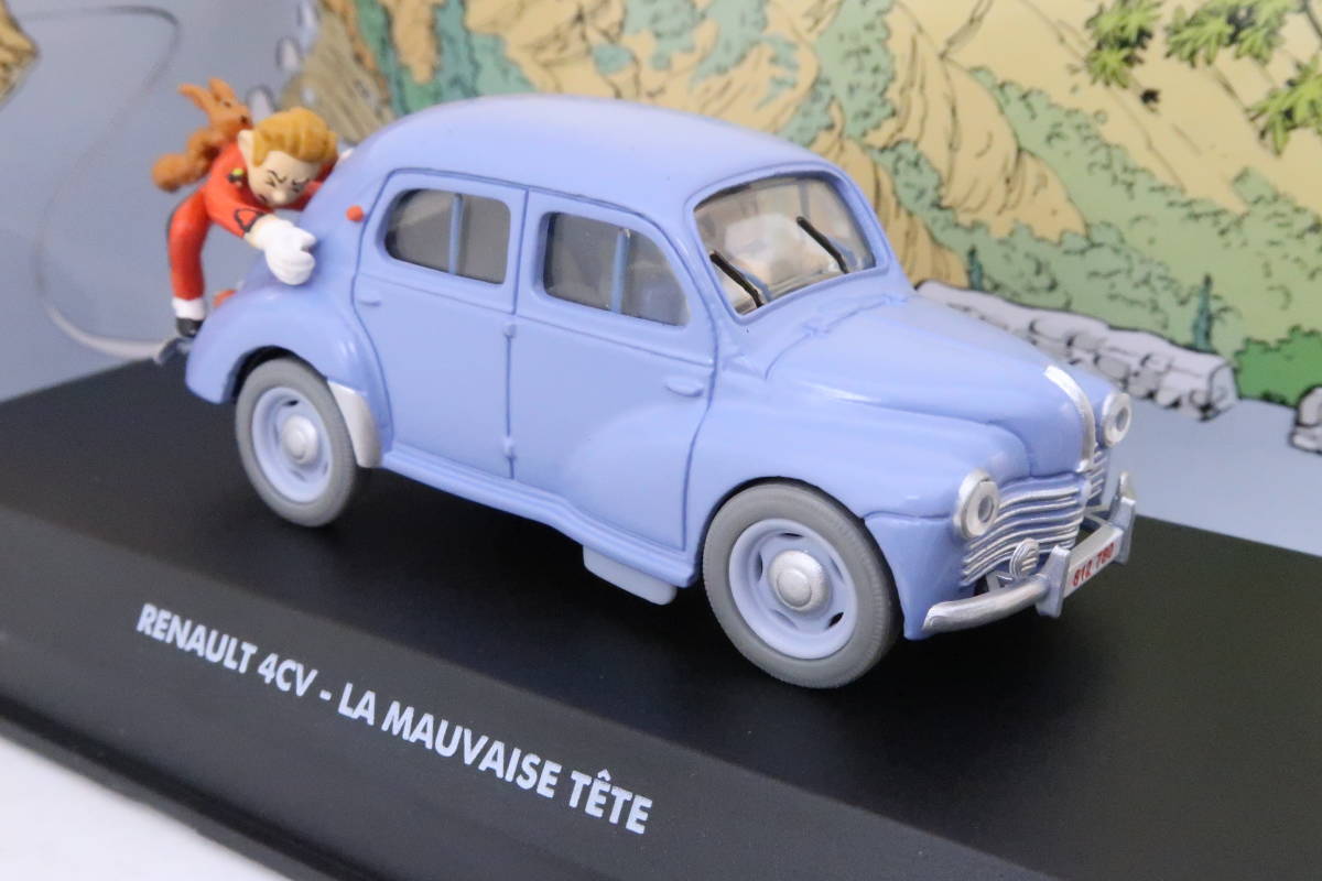 ATLAS SPIROU ET FANTASIO RENAULT 4CV ルノー フィギュア付 漫画劇中車 1/43 箱付 ニニコ_画像2