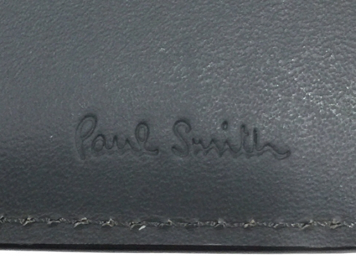 ポールスミス ブライトストライププラー 2つ折り財布 レザー ブラック コンパクトウォレット Paul Smith_画像8