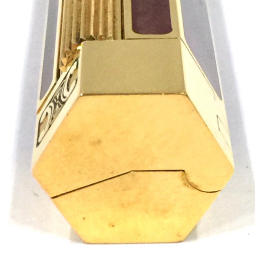 セリーヌ ローラー ガスライター 喫煙具 ヘキサゴン 六角形 総柄 マカダムロゴ GD金具 約7.3×2cm ブラウン CELINE_画像5