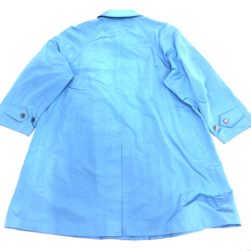 シャネル サイズ 38 長袖 コート ココボタン SV金具 シルク 100% レディース アウター ブルー ハンガー付 CHANEL_画像2