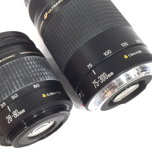 CANON EOS KISS EF 28-80mm 1:3.5-5.6 IV EF 75-300mm 1:4-5.6 一眼レフ フィルムカメラ オートフォーカス QR113-226_画像8