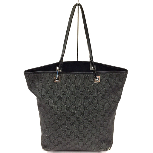 1円 グッチ 31243 3444 GG柄 トートバック ハンドバッグ ブランドバッグ オープントップ ブラック×グレー系 GUCCI_画像1