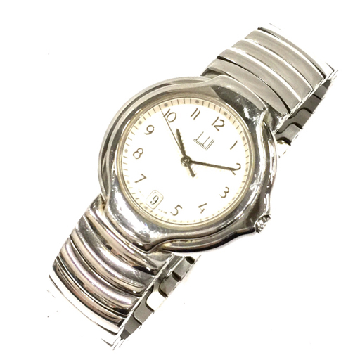 ダンヒル ミレニアム 8001 クォーツ 腕時計 デイト ホワイト文字盤 未稼働品 SS メンズ ファッション小物 DUNHILL_画像3