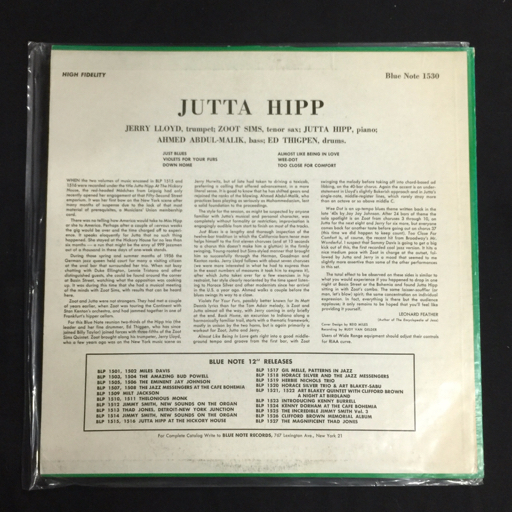 JUTTA HIPP With Zoot Sims Blue Note 1530 レコード ジャズ 現状品_画像2