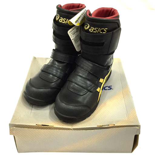 アシックス FCP401 ウィンジョブ 26.0cm 安全靴 ブラック×ゴールドカラー 保存箱付き メンズ QX114-7_画像1