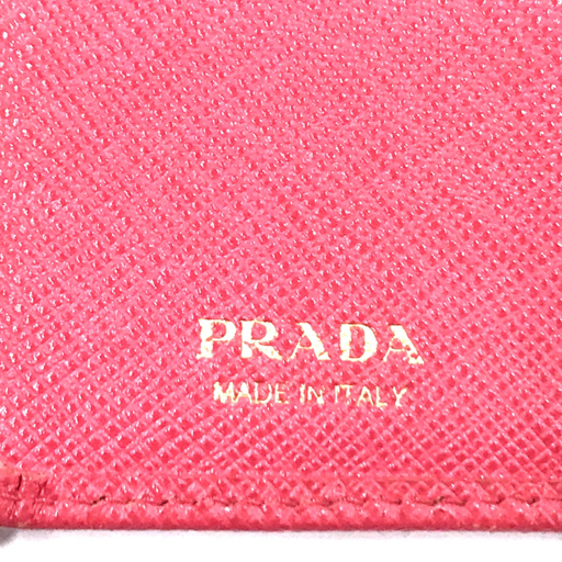 プラダ コンパクト ウォレット L字ジップ ボタン ピンク ファッション小物 財布 イタリア製 レディース PRADA_画像7