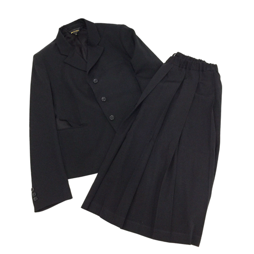 COMME des GARCONS サイズM 長袖 ジャケット サイズS プリーツスカート ブラック セットアップ レディース 計2点