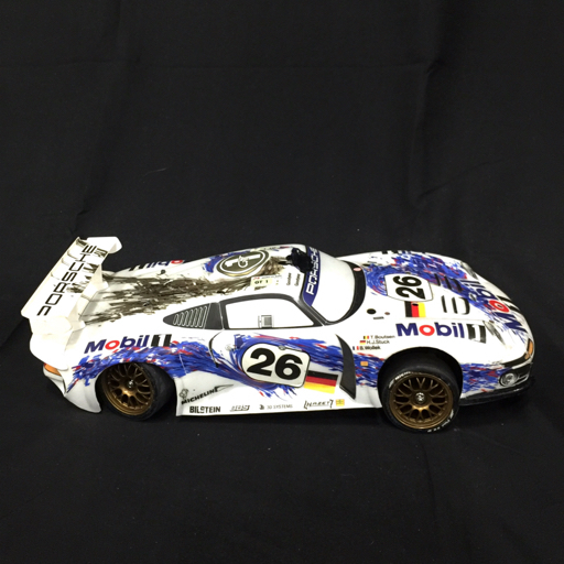 タミヤ 1/10 ポルシェ911 GT1 電動RC ラジコン 4WDレーシングカー 保存箱付き 組立済み TAMIYA QR121-87_画像4