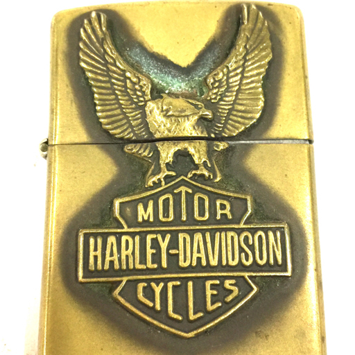 1円 ジッポー オイルライター 喫煙具 ハーレーダビッドソン イーグル ゴールドカラー サイズ約5.5×3.8cm ZIPPO_画像6