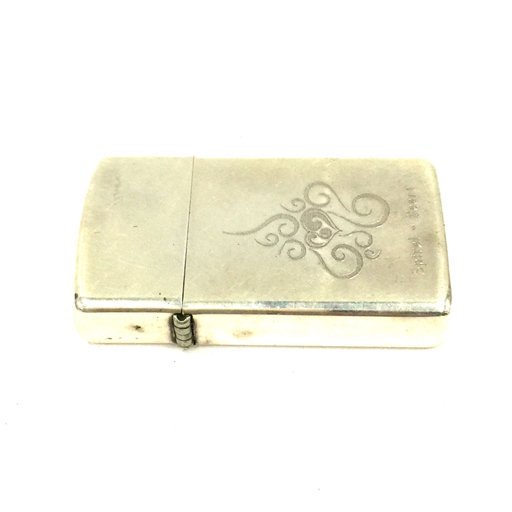 ジッポ スターリングシルバー2000 オイルライター Spiral ＋Heart スパイラル ハート 3cm5.5cm 保存箱付 ZIPPO_画像4