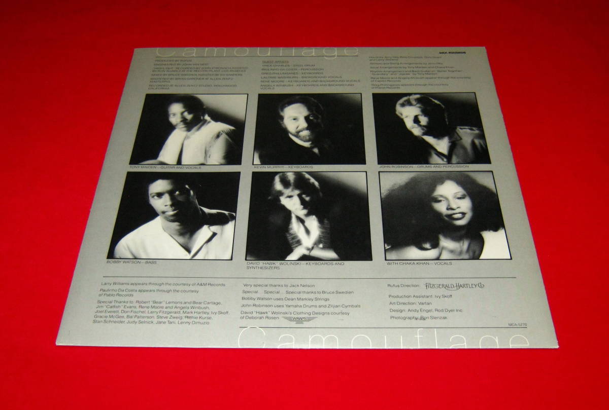 Rufus with Chaka Khan LP CAMOUFLAGE US盤 美品 !!の画像3