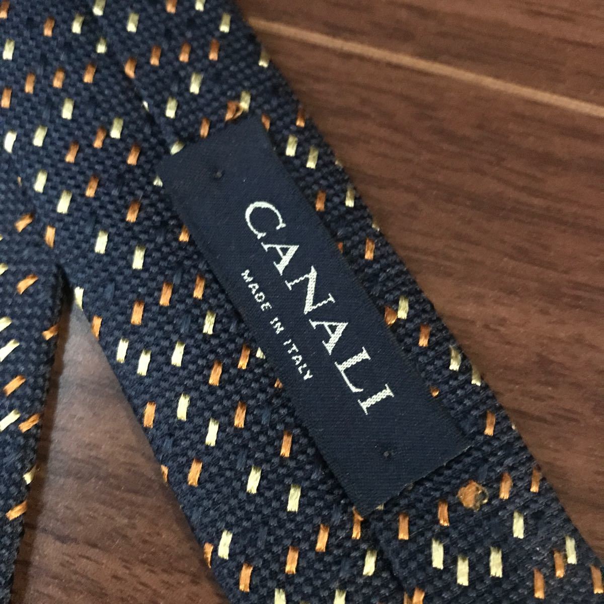 CANALI カナーリ ネクタイ ネイビー ドット柄_画像9