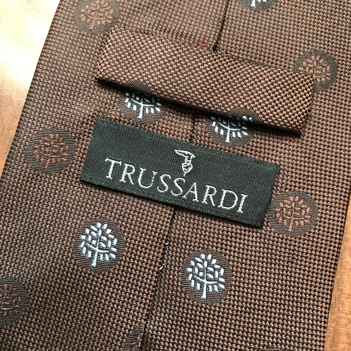 TRUSSARDI トラサルディ ネクタイ ブラウン 茶色_画像7