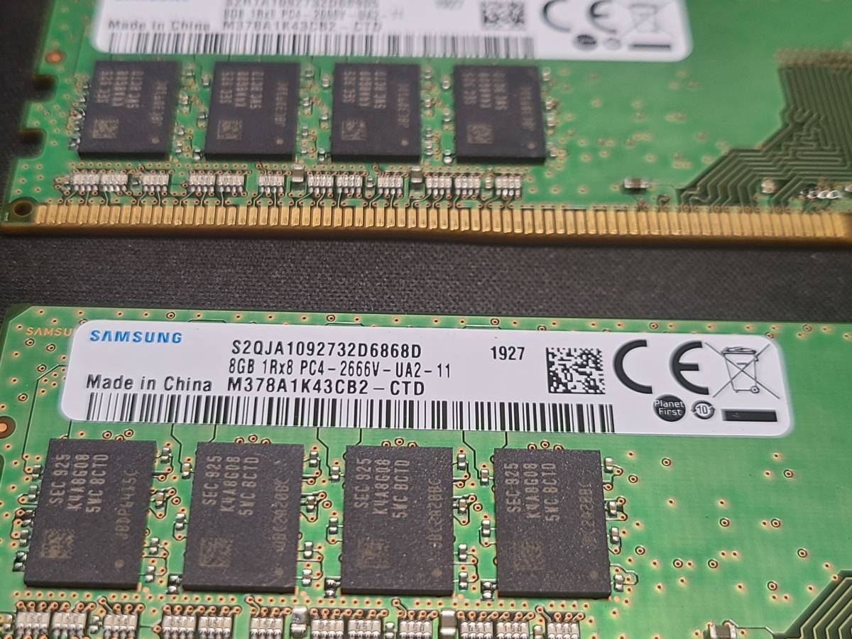 Samsung デスクトップ パソコン用メモリ　動作品 8GB DDR4 PC4-2666V 10枚 80GB　中古品 _画像2