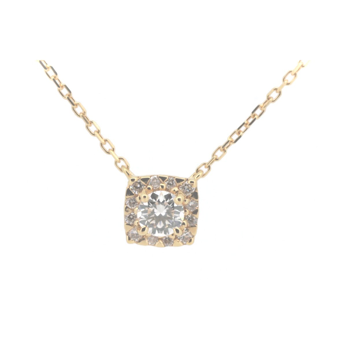  Vendome Aoyama бриллиантовое колье 0.27ct K18YG(18 золотой желтое золото ) ломбард лот 