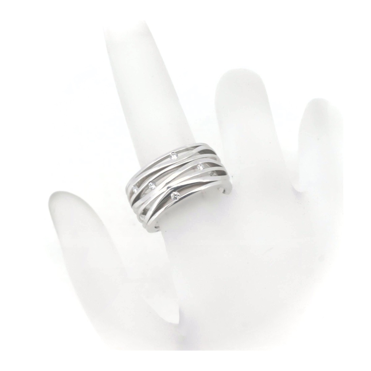 オメガ レディーマティック ダイヤモンド リング 指輪 12号 K18WG(18金 ホワイトゴールド) 質屋出品_画像8