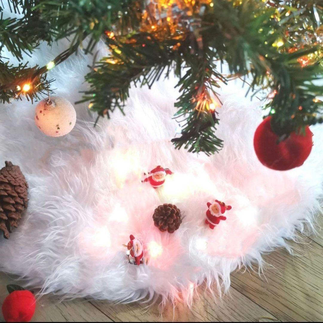クリスマスツリー スカート ホワイト 足元隠し 円形 スノー Xmas ラグ_画像4