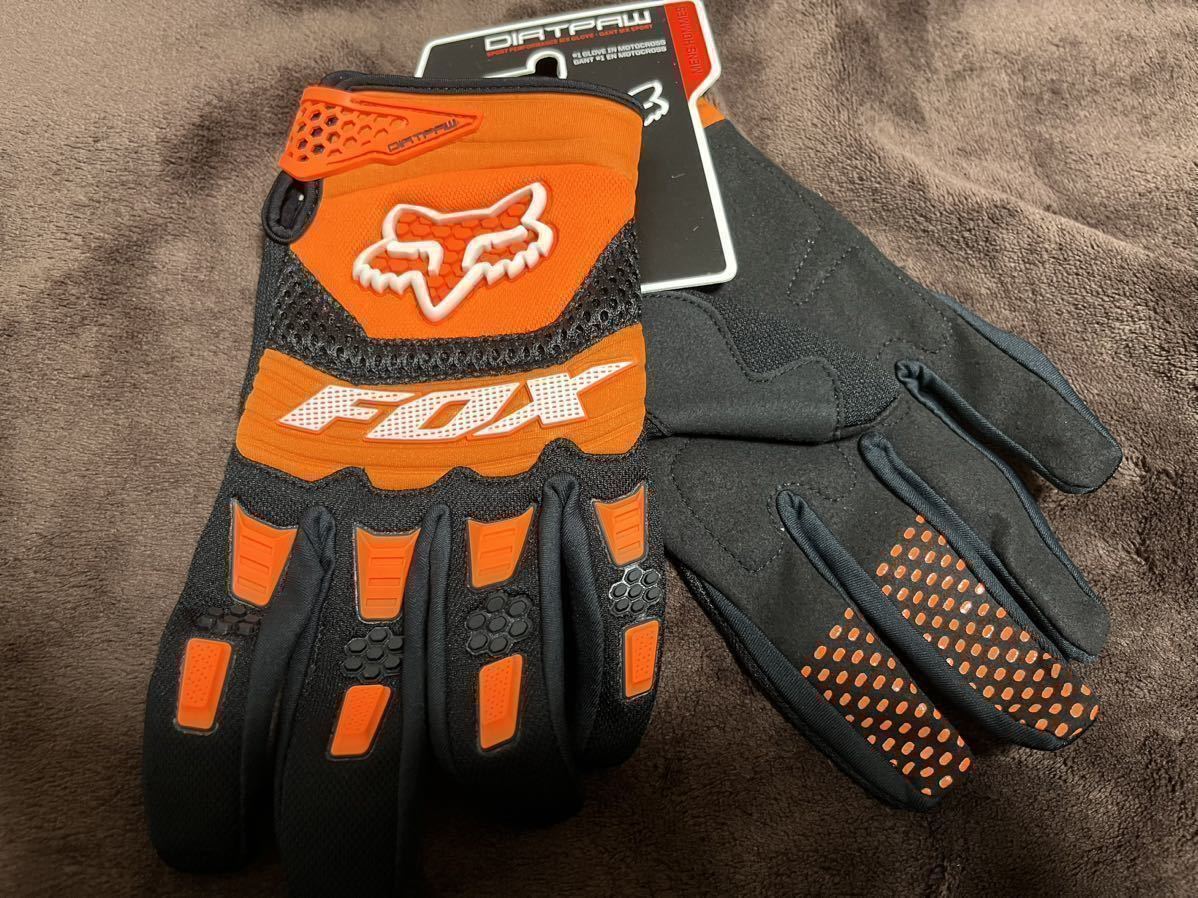 XL 新 オレンジ FOX RACING フォックス グローブ手袋 ダートパウ バイク モトクロス オフロード MX 防護手袋 レーシング MTB 春 夏 秋_画像1