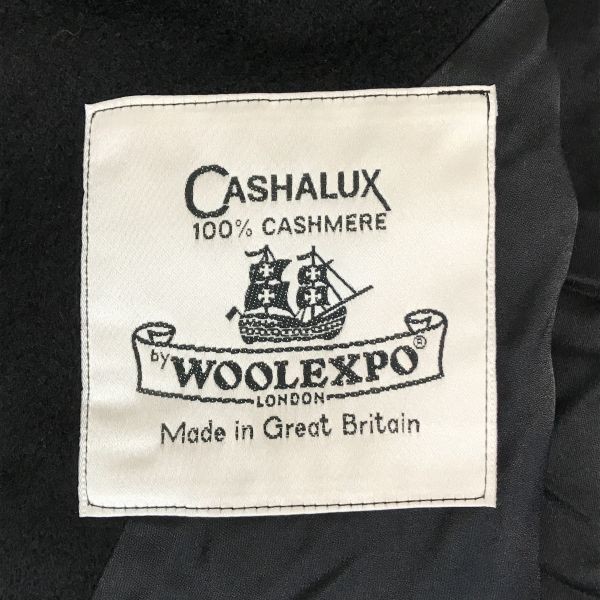 Made In Great Britain/英国製★WOOLEXPO/CASHALUX/カシミヤ100％/ロングコート【Mens size  -L-XL相当/黒/black】Jackets/Jumpers◇zBH324