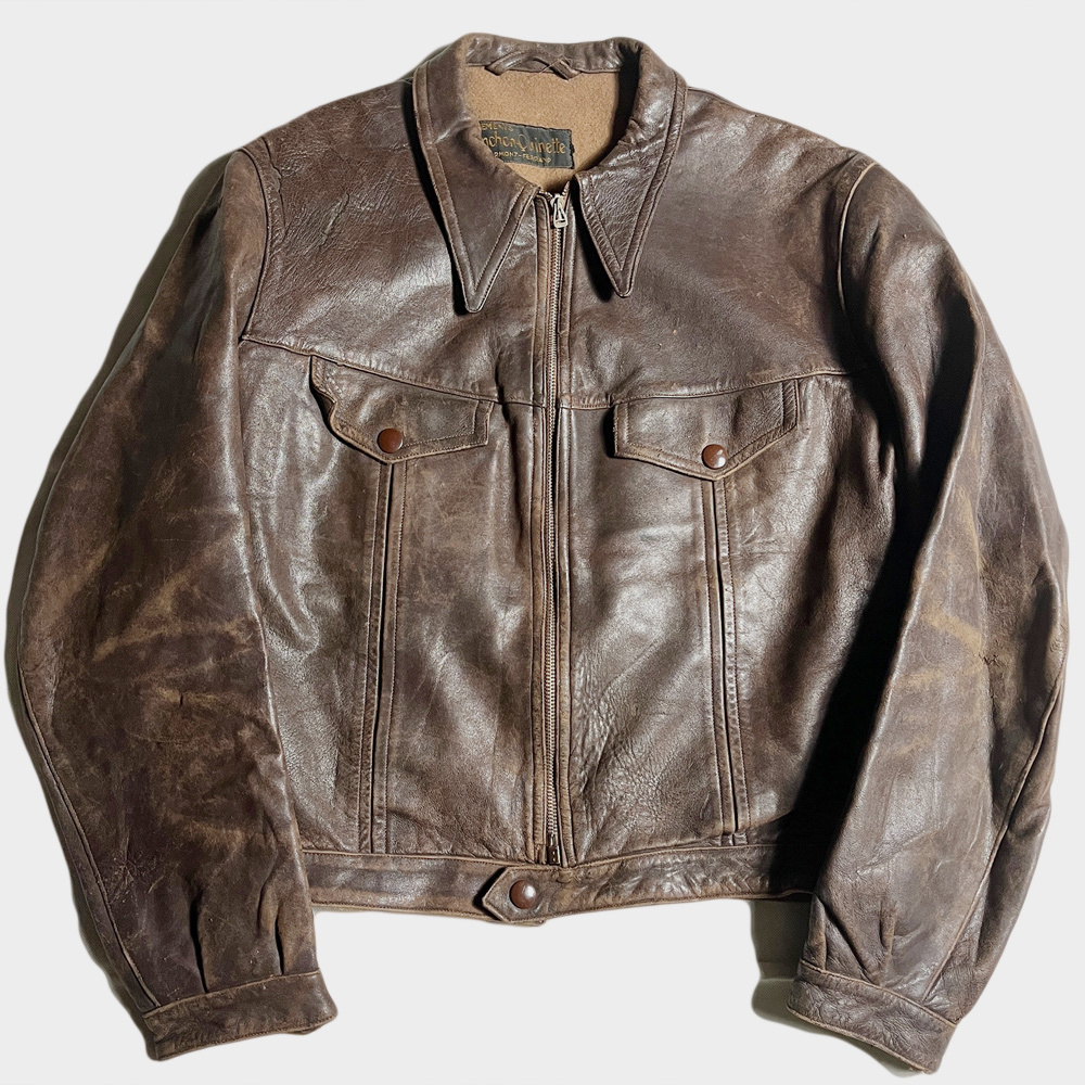 希少! 30's 40's フレンチ レザー サイクリスト ジャケット french leather cyclist jacket シープスキン vintage ヴィンテージ 革ジャン G
