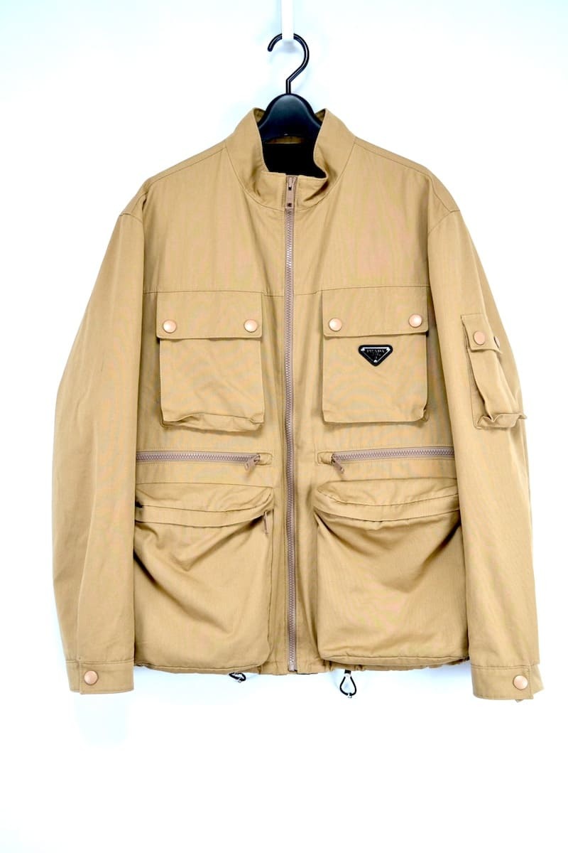 稀少 PRADA プラダ ジップ ジャケット サファリジャケット 稀少 PRADA プラダ ジップ ジャケット サファリジャケット
