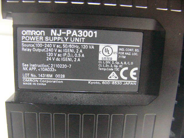 ★未使用★ OMRON PLC NJ-PA3001 NJシリーズ 電源ユニット 複数有_画像2