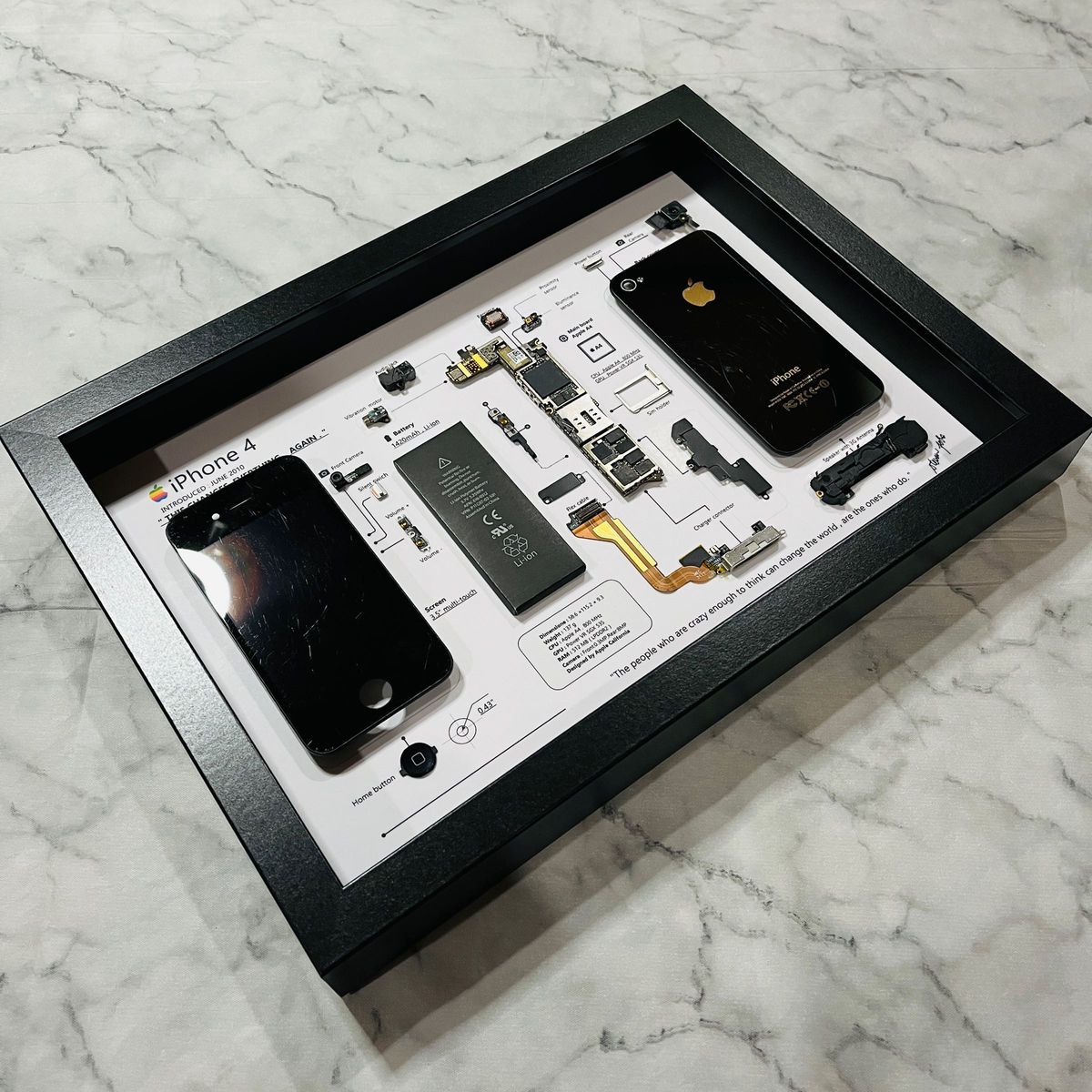 iPhone 4 Black 標本アート ボックスフレーム仕様 (A4サイズ iPhone 4 Black 標本アート ボックスフレーム仕様 (A4サイズ