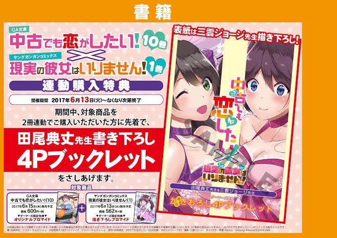 現実の彼女はいりません! 1巻 ＆ 中古でも恋がしたい! 10巻 ゲーマーズ 連動購入特典 ブックレット (三雲ジョージ a71 田尾 典丈_画像1