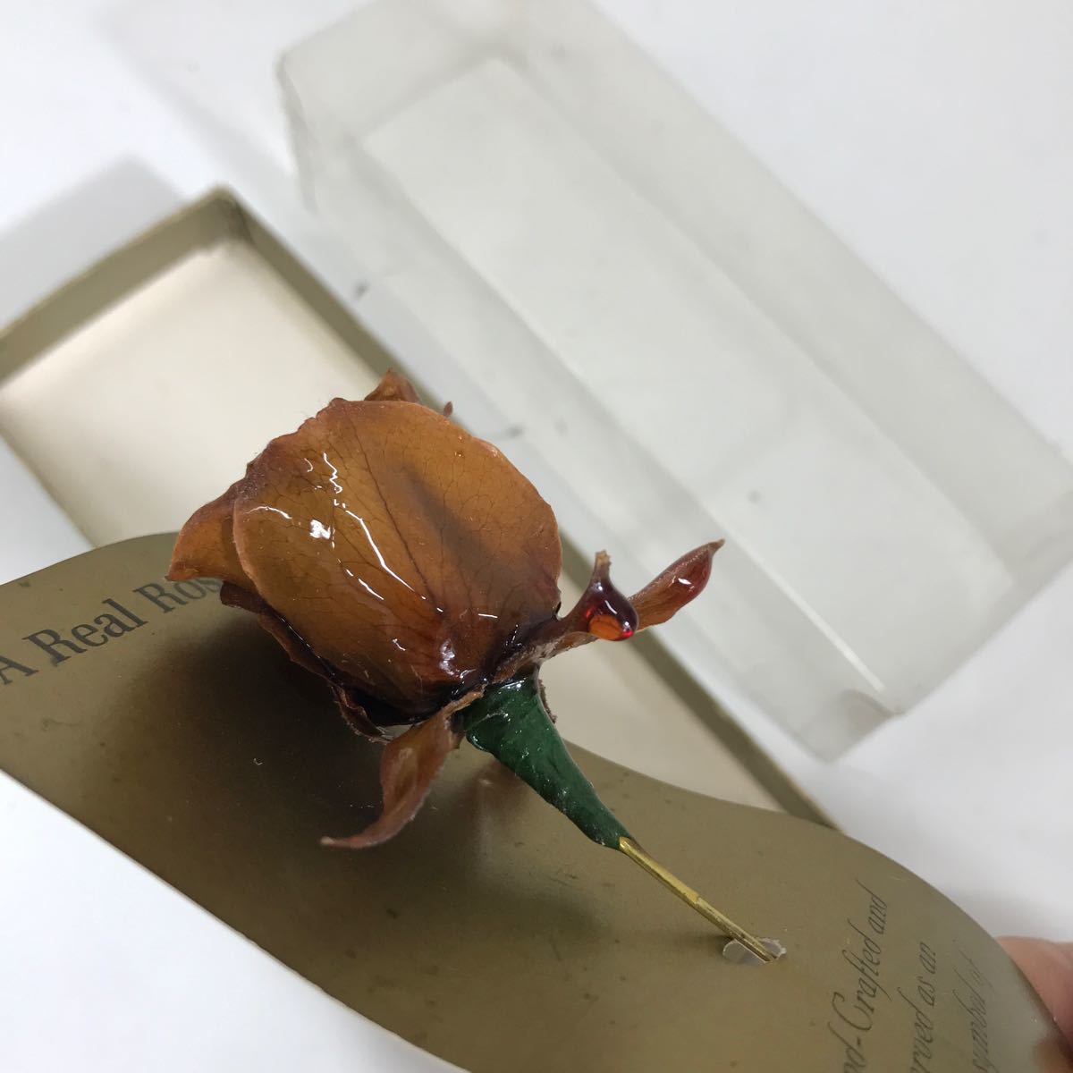 refle● A Real Rose ブローチ スティックピン 薔薇モチーフ アンティークデザイン 現状品 ジャンクの画像5