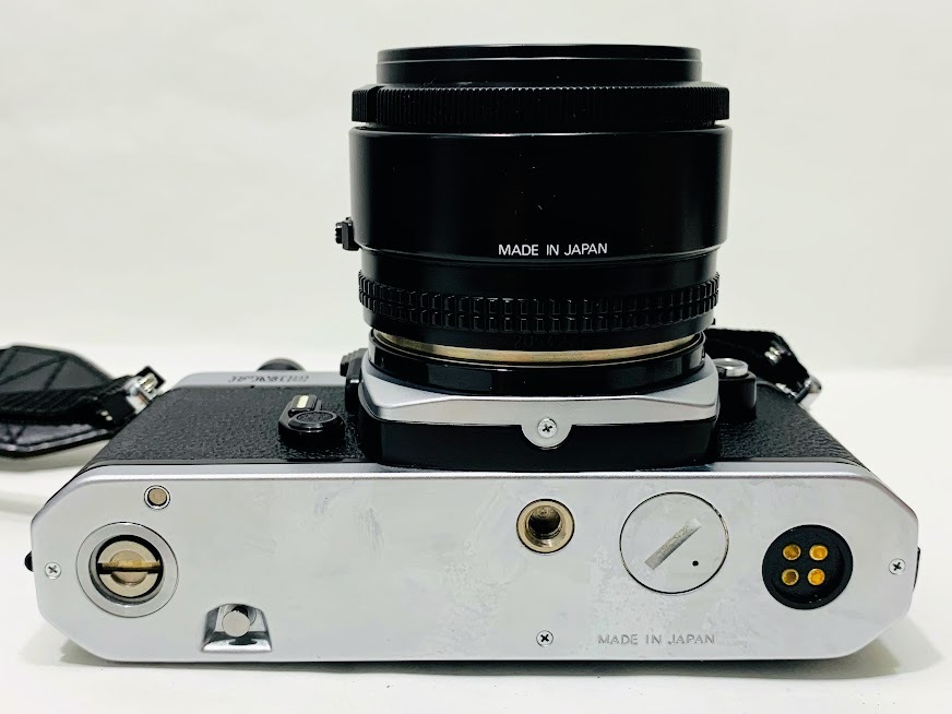 1円～ Nikon ニコン FM2 一眼レフ フィルムカメラ レンズ AF NIKKOR 50mm 1:1.4 動作未確認 シルバーボディ ケース付き_画像5