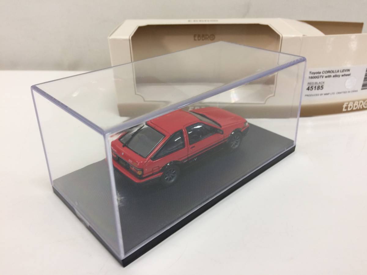 E-④【EBBRO】TOYOTA COROLLA LEVIN 1600GTV with alloy wheel RED/BLACK トヨタ カローラ レッド/ブラック エブロ ミニカー 【1/43scale】_画像8