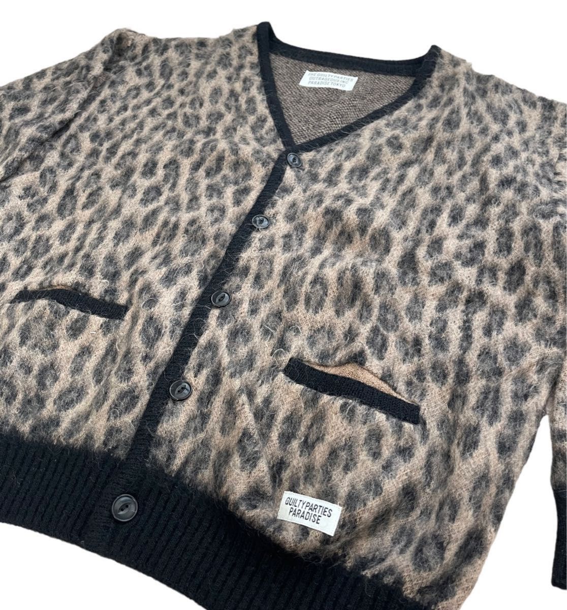 『WACKO MARIA』/ワコマリア LEOPARD MOHAIR CARDIGAN モヘア カーディガン ブラウン Mサイズ