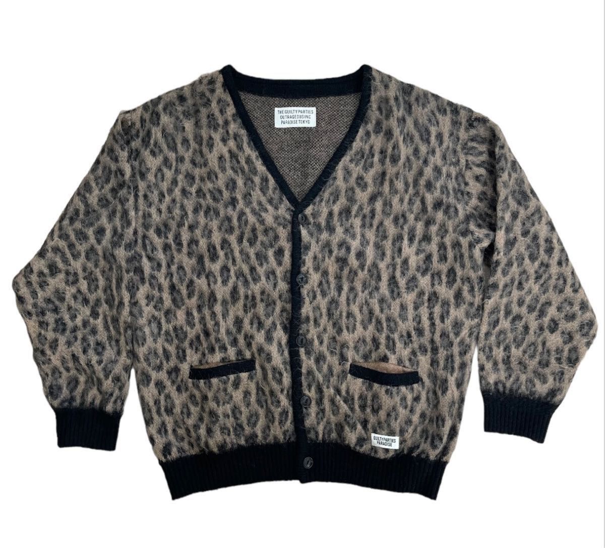 『WACKO MARIA』/ワコマリア LEOPARD MOHAIR CARDIGAN モヘア カーディガン ブラウン Mサイズ