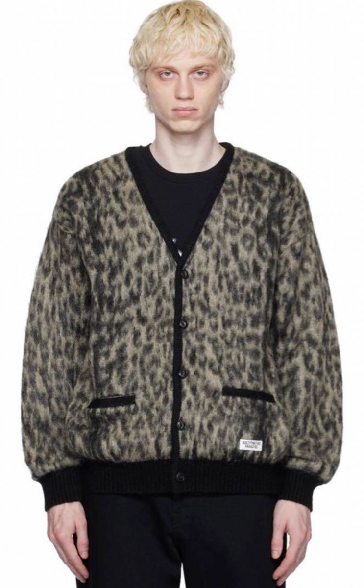 『WACKO MARIA』/ワコマリア LEOPARD MOHAIR CARDIGAN モヘア カーディガン ブラウン Mサイズ